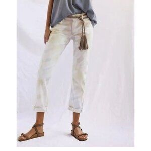 ANTHROPOLOGIE + Pilcro Slim Boyfriend Crop Tie Dye Jeans Plus Size 22W NEW $160